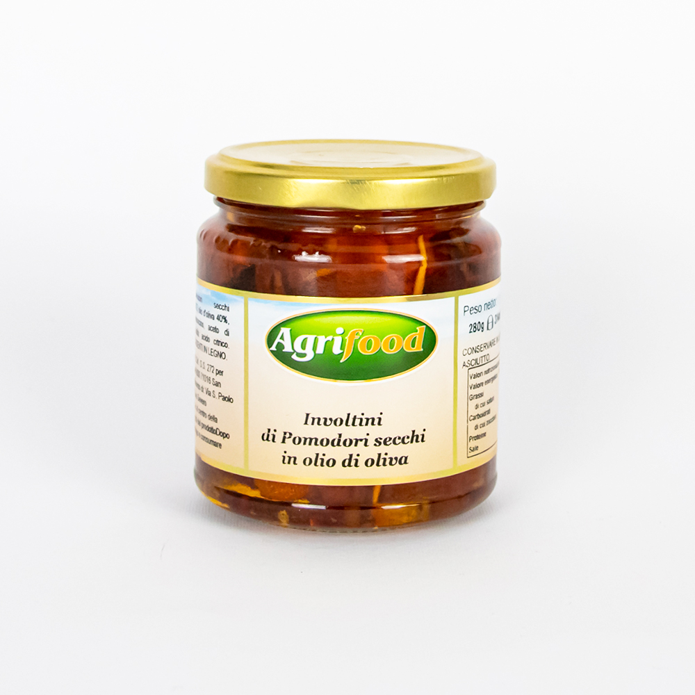 Involtini di pomodori secchi in olio di oliva